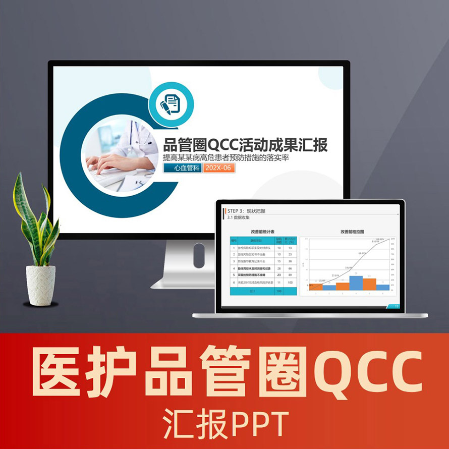 PPT194 护理品管圈QCC活动成果汇报PPT