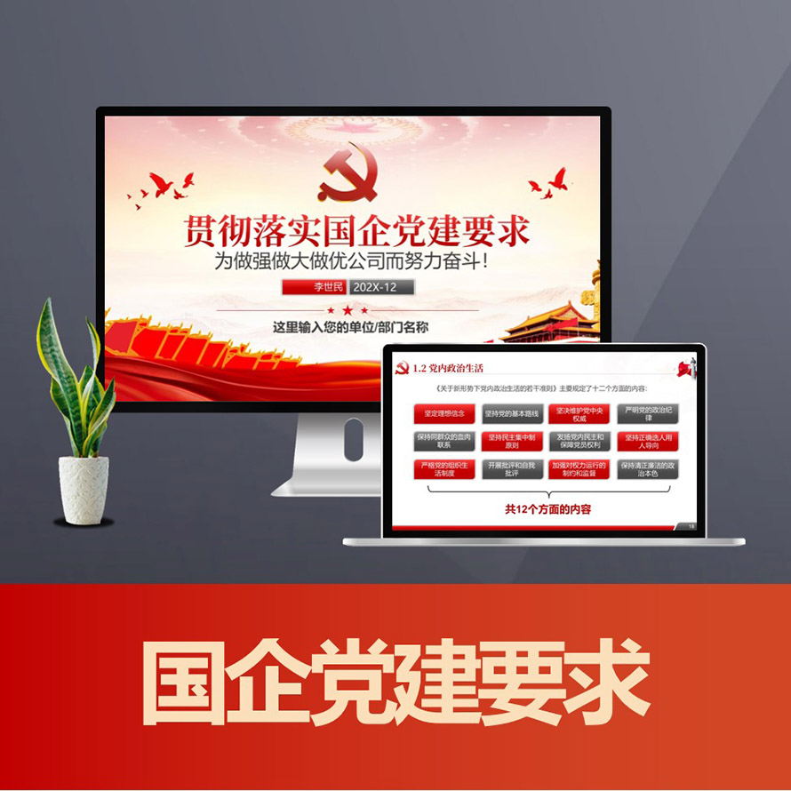 国企央企党建要求党支部党员党课学习PPT
