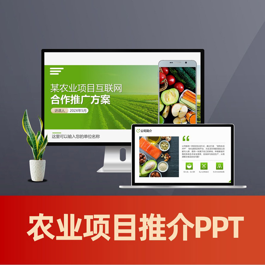 PPT109 农业项目互联网电商APP合作推广方案PPT