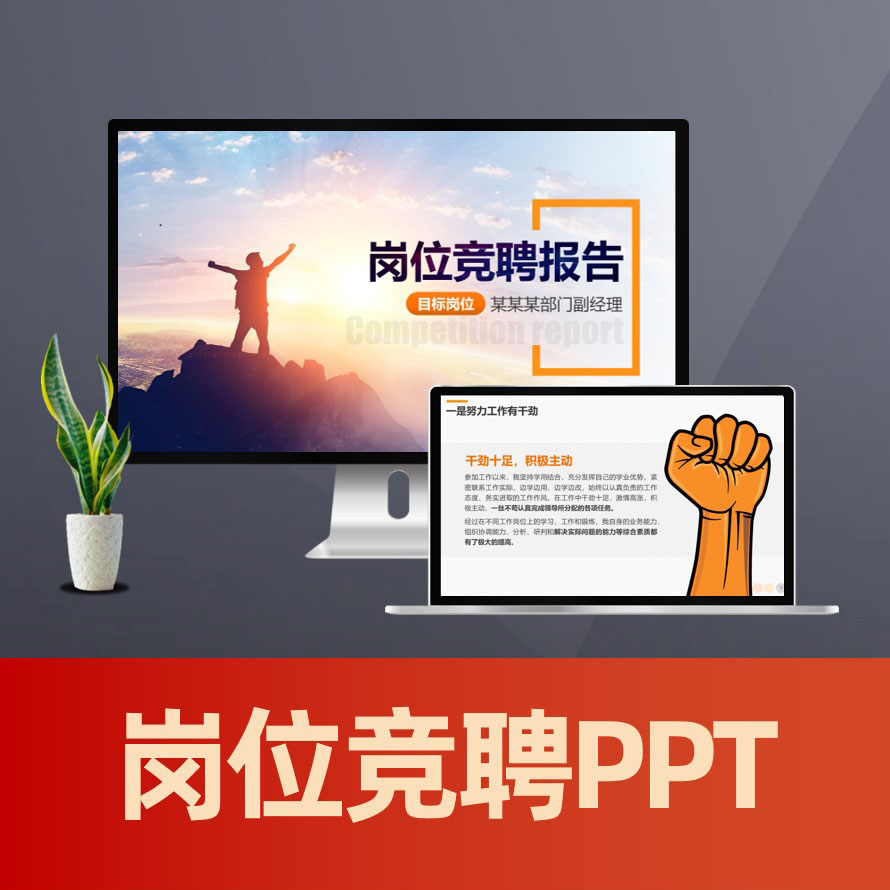 PPT158 放飞梦想竞聘ppt 公务员事业单位中层干部岗位竞聘报告PPT