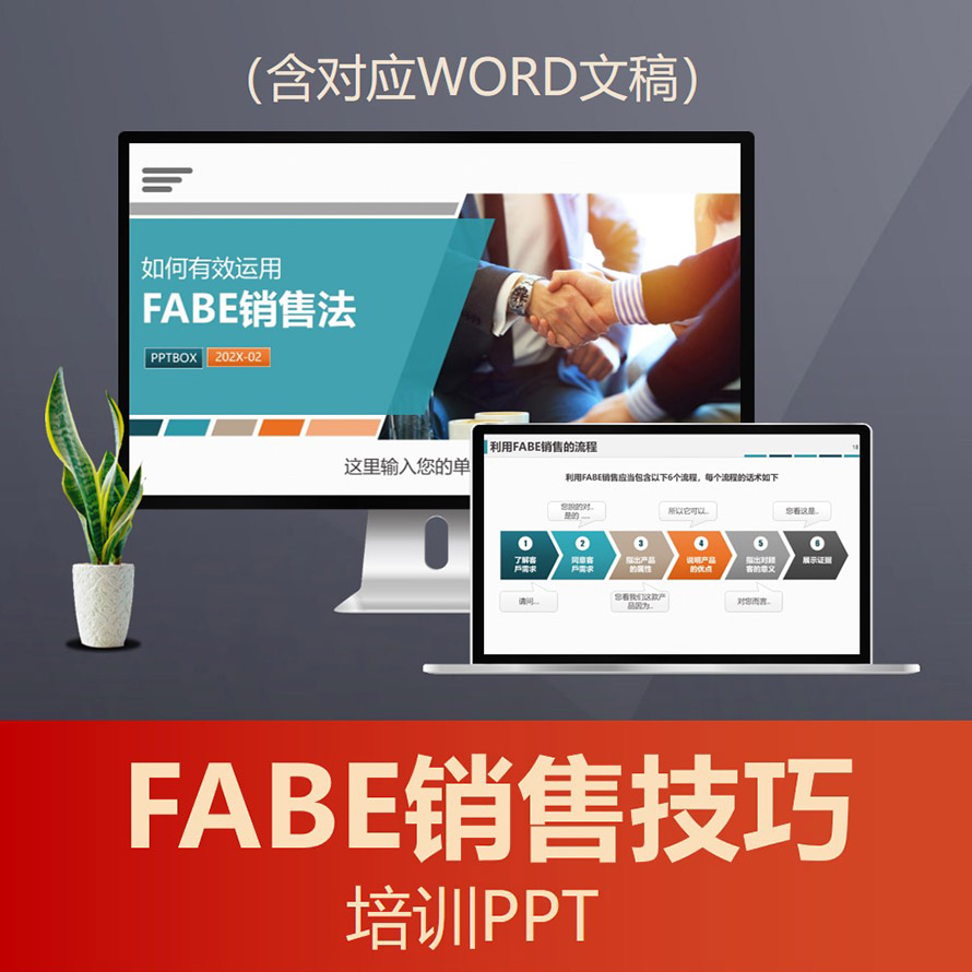 PPT213 FABE销售技巧培训PPT课件 业务员销售员导购员FABE销售法则PPT