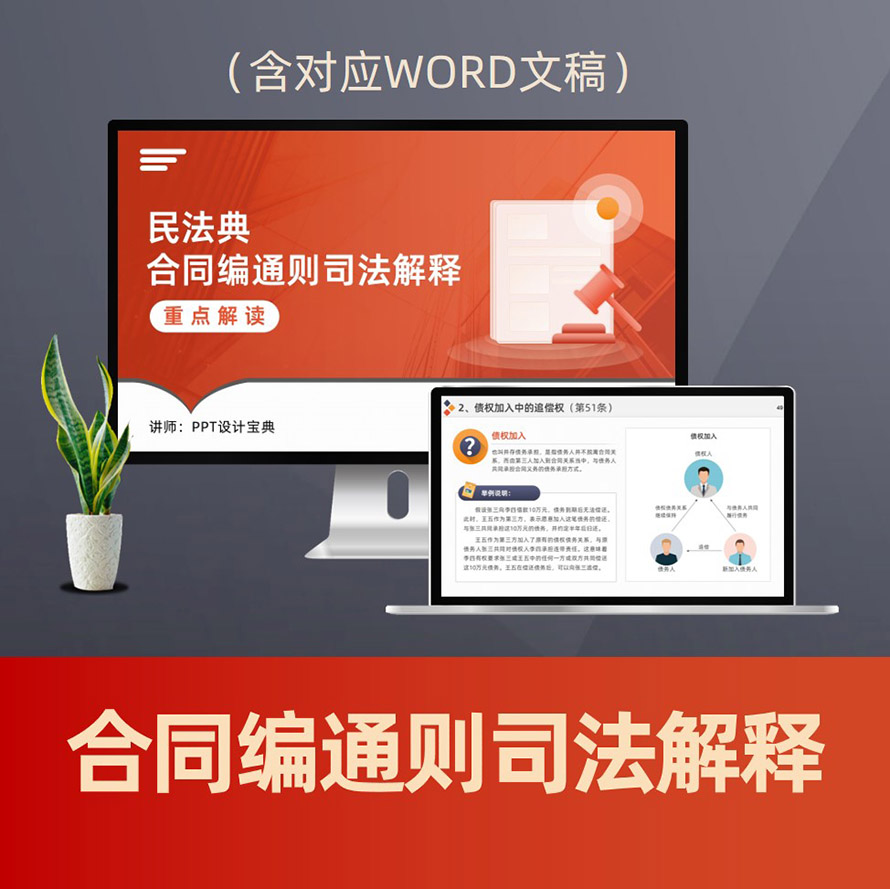 PPT261民法典合同编通则司法解释重点解读PPT 合同法律普法PPT课件