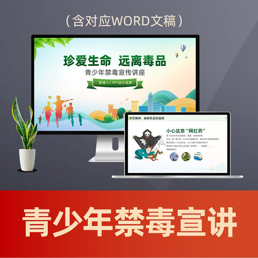 PPT263青少年禁毒宣讲PPT课件 中小学校禁毒讲座新型毒品防毒拒毒PPT