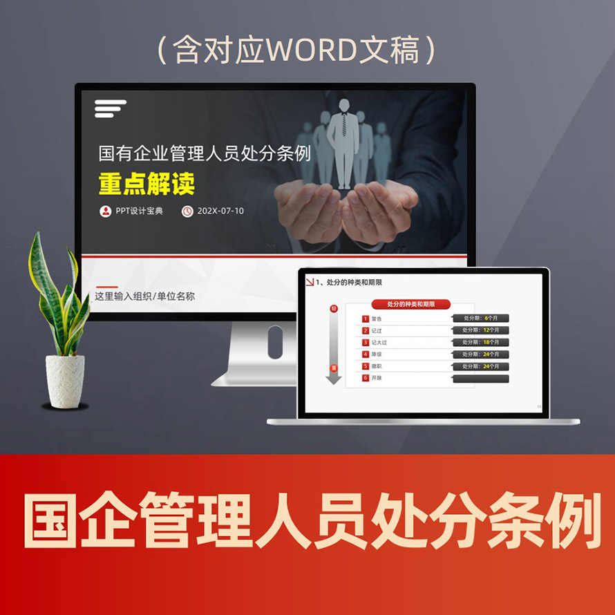 PPT272国有企业管理人员处分条例重点解读PPT课件 国企公职人员纪律处分