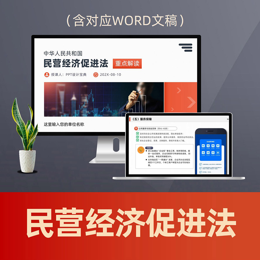 PPT295民营经济促进法重点解读PPT课件 民营企业公平竞争法律普法PPT
