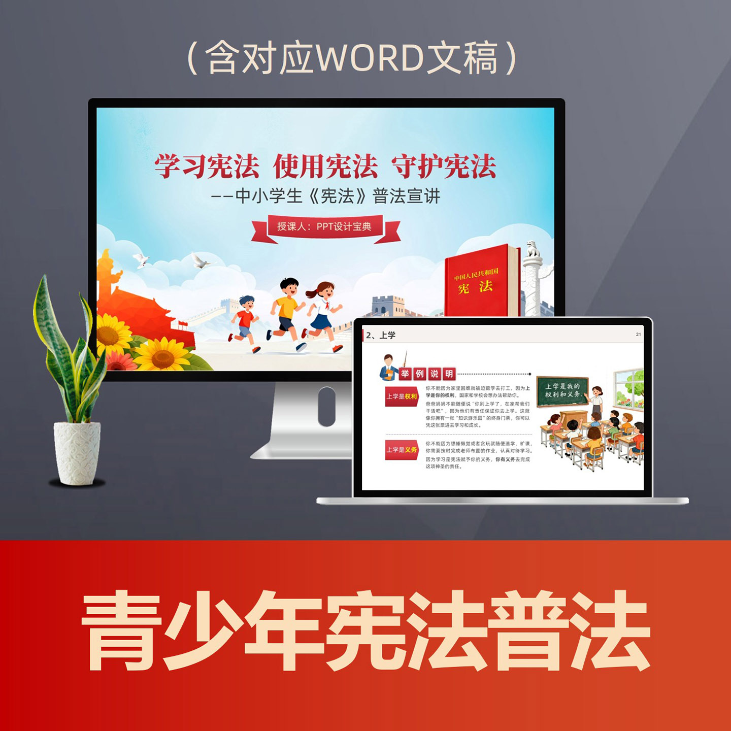 PPT309青少年宪法普法PPT课件 中小学生国家宪法日公民权利义务法治宣讲